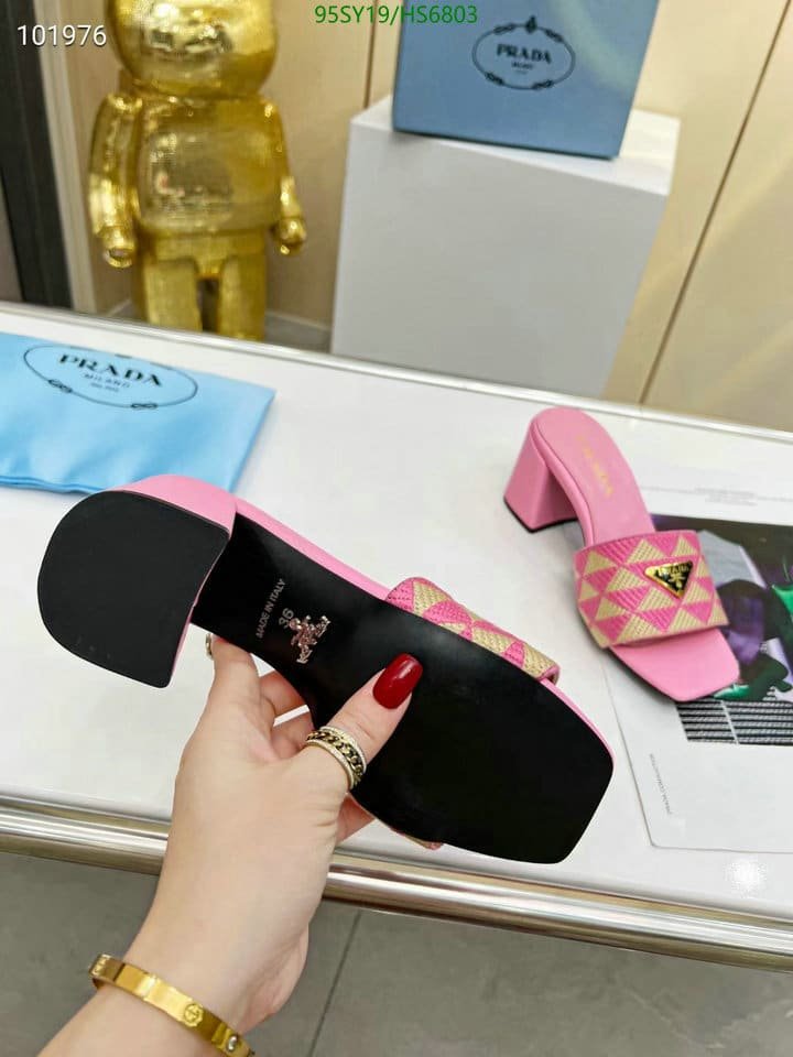 Pra*a Triangolo Jacquard Mules Pink