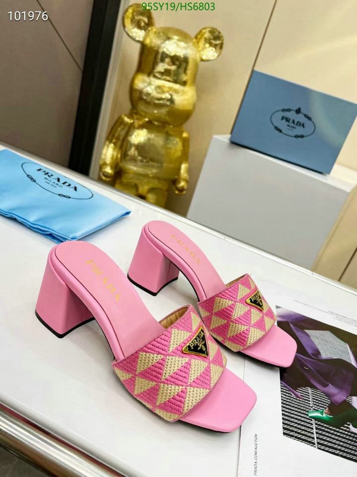 Pra*a Triangolo Jacquard Mules Pink