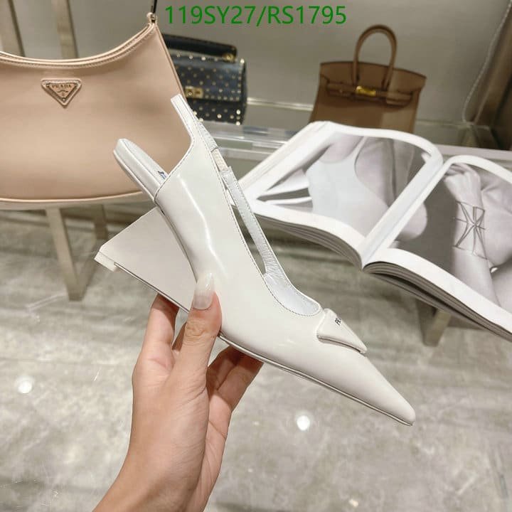Pra*a Brushed Leather Slingback Pumps White