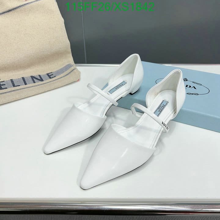 Pra*a Leather Ballet Flats White