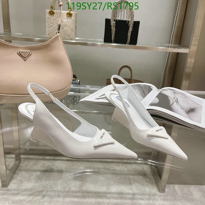 Pra*a Brushed Leather Slingback Pumps White