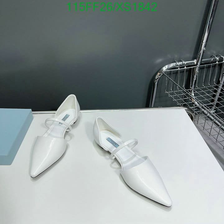 Pra*a Leather Ballet Flats White