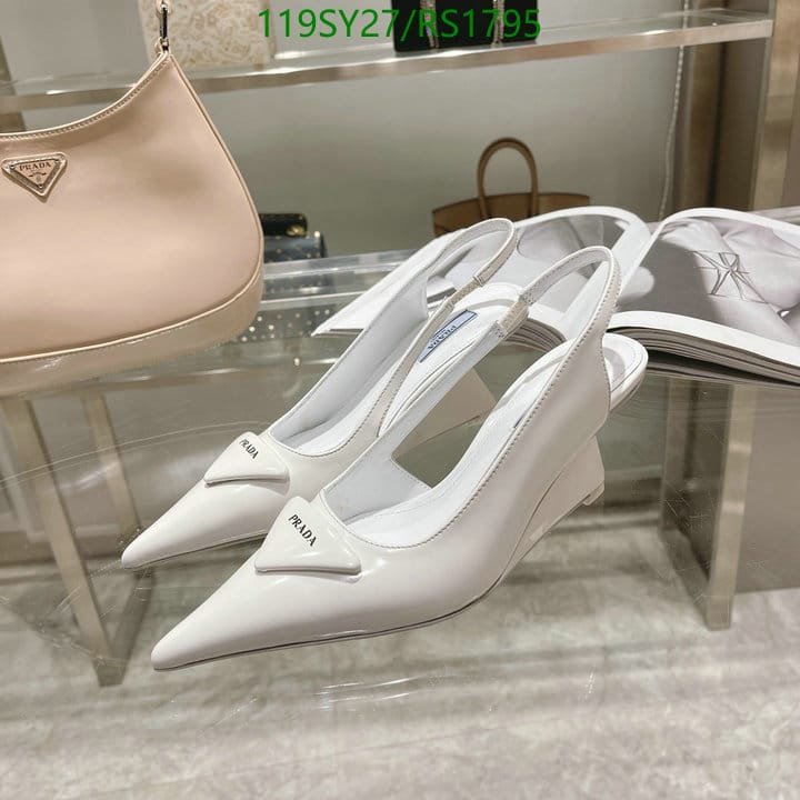 Pra*a Brushed Leather Slingback Pumps White