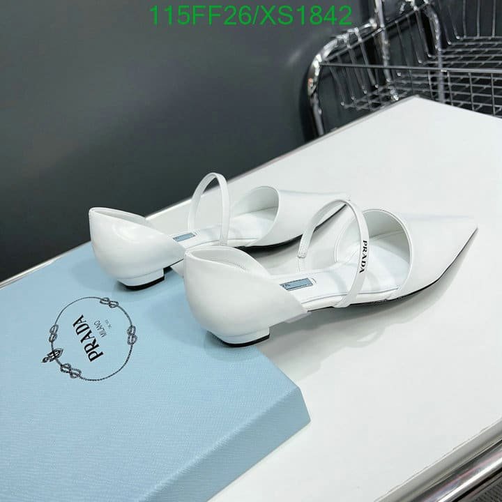 Pra*a Leather Ballet Flats White