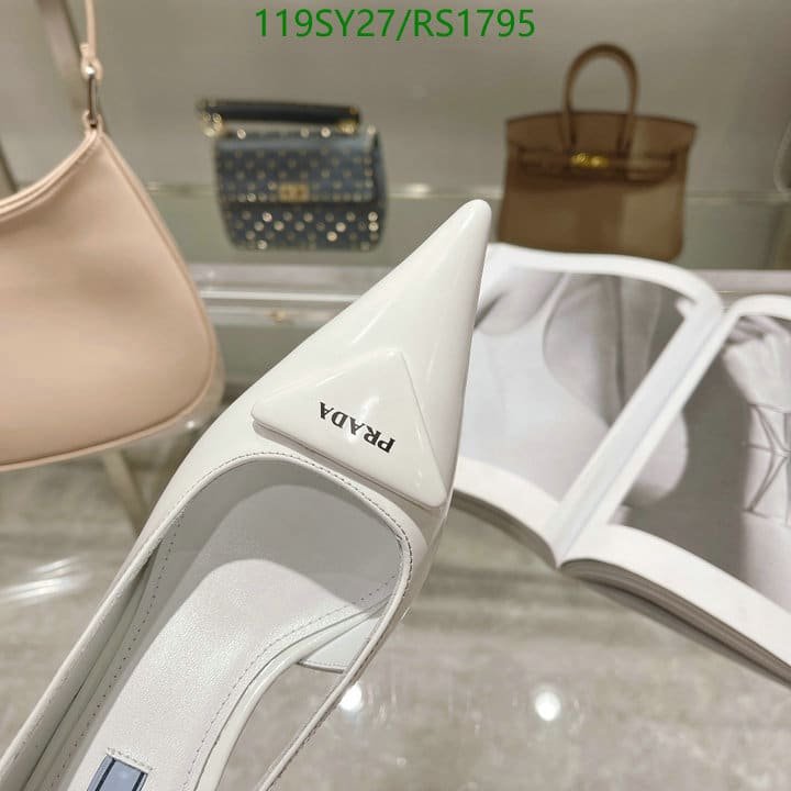 Pra*a Brushed Leather Slingback Pumps White