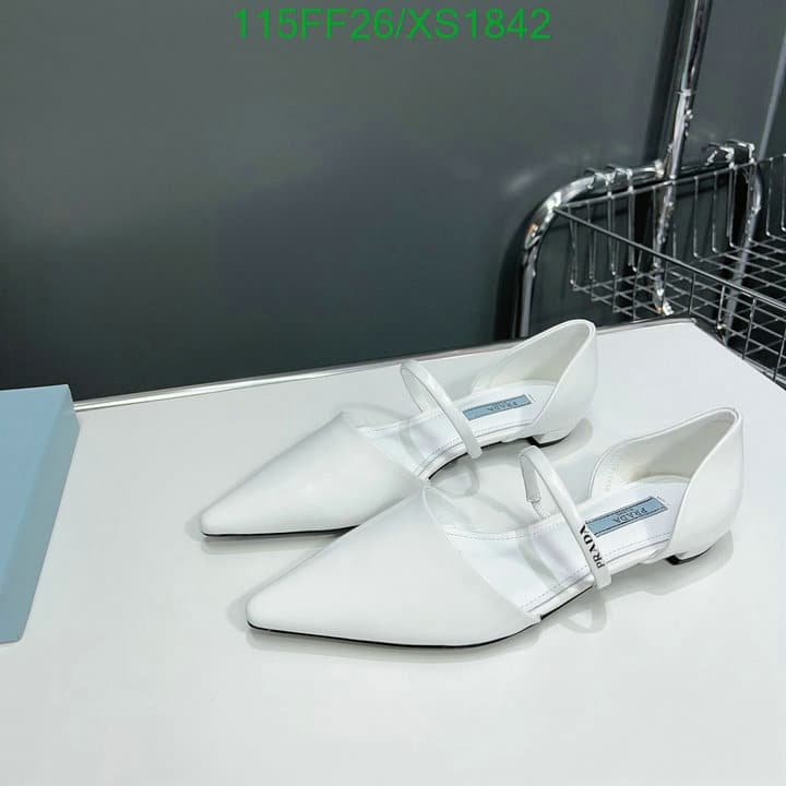 Pra*a Leather Ballet Flats White