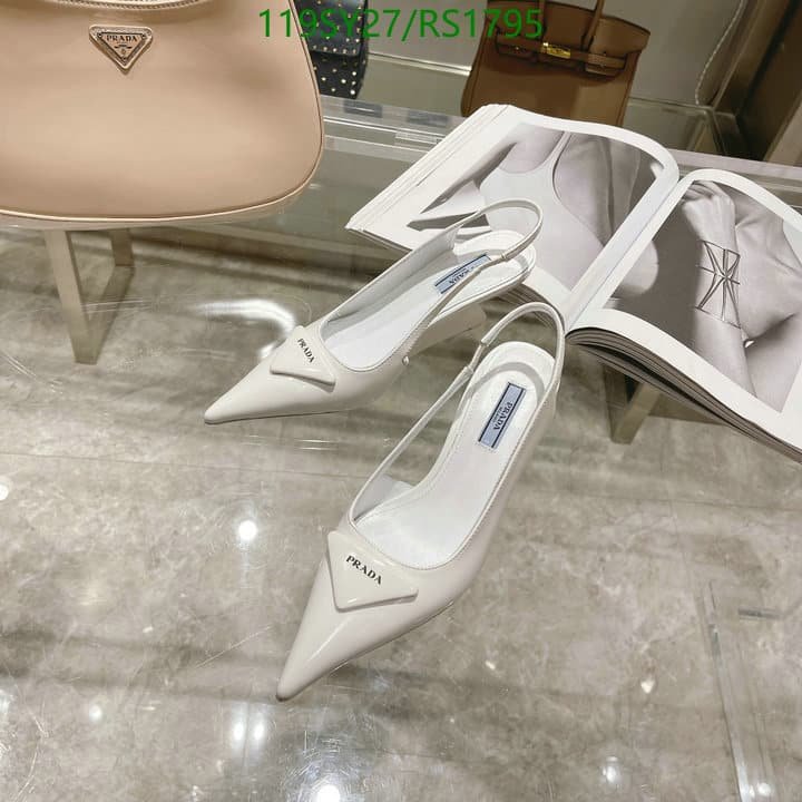 Pra*a Brushed Leather Slingback Pumps White