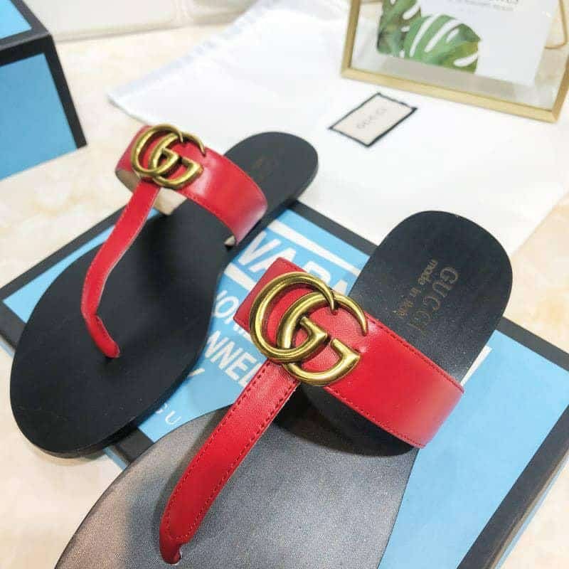 Gvc*1 Double G Thong Leather Red