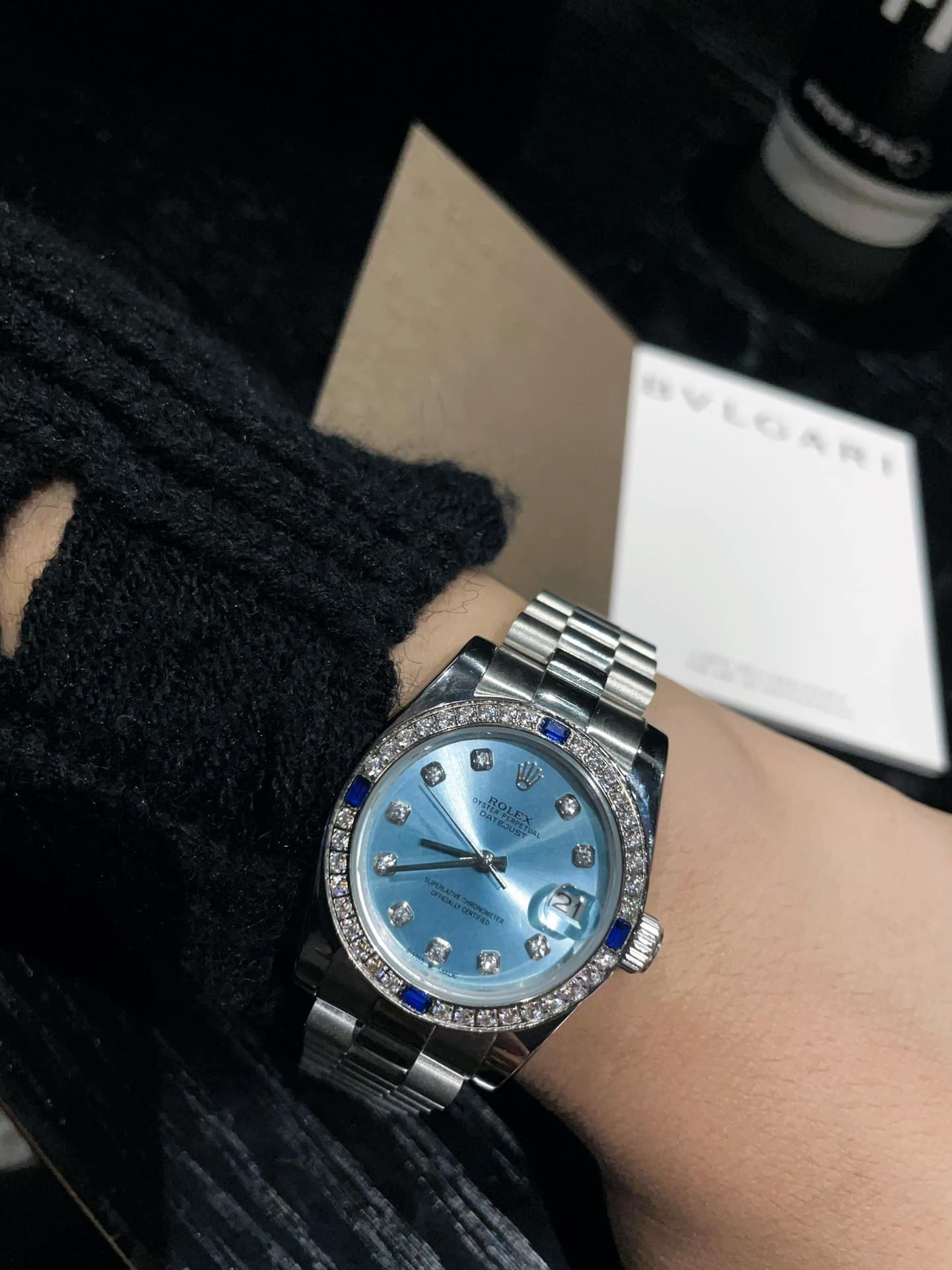 R01ex Datejust White Gold Ice Blue D1am0nd 36Mm