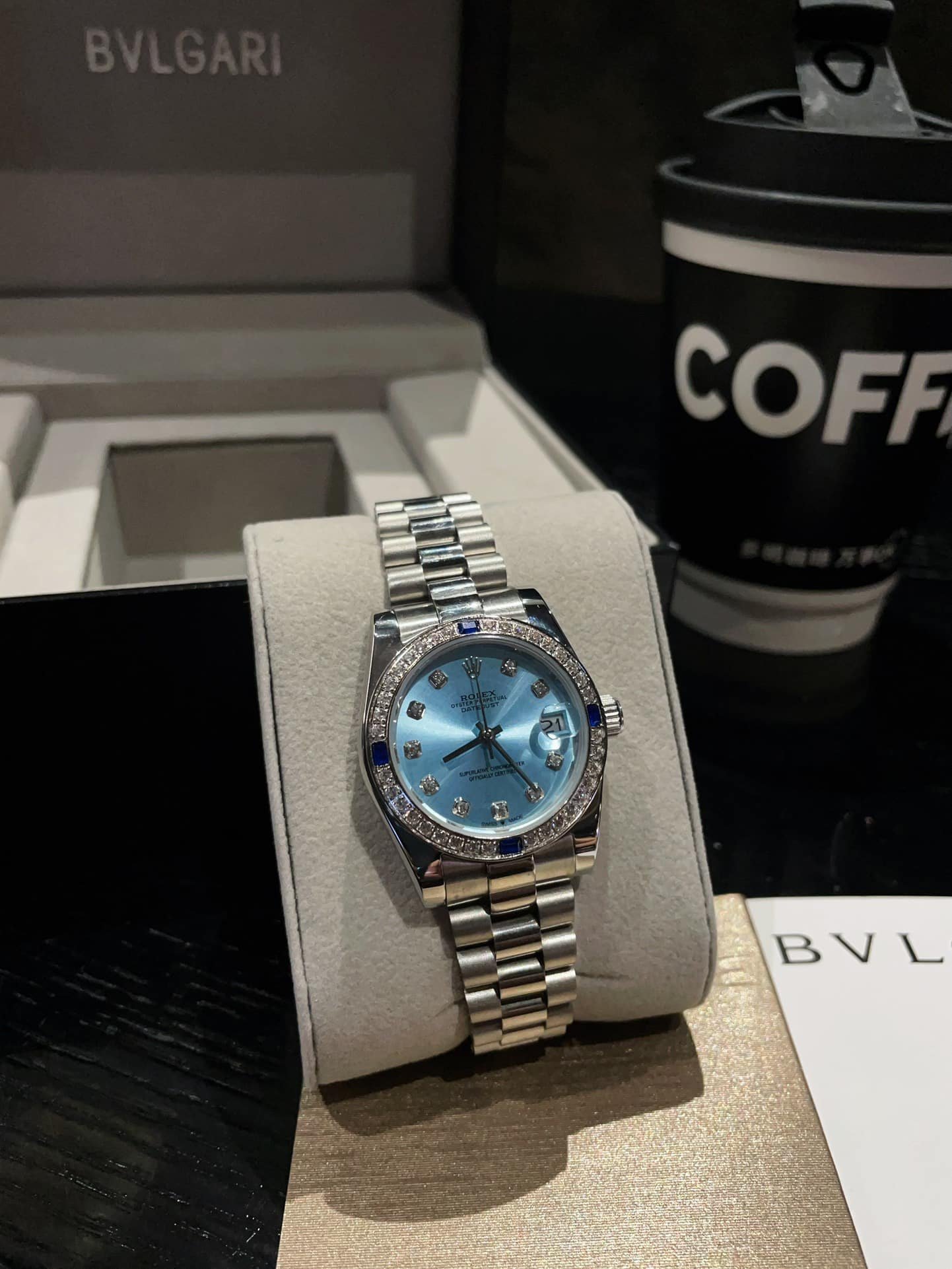 R01ex Datejust White Gold Ice Blue D1am0nd 36Mm