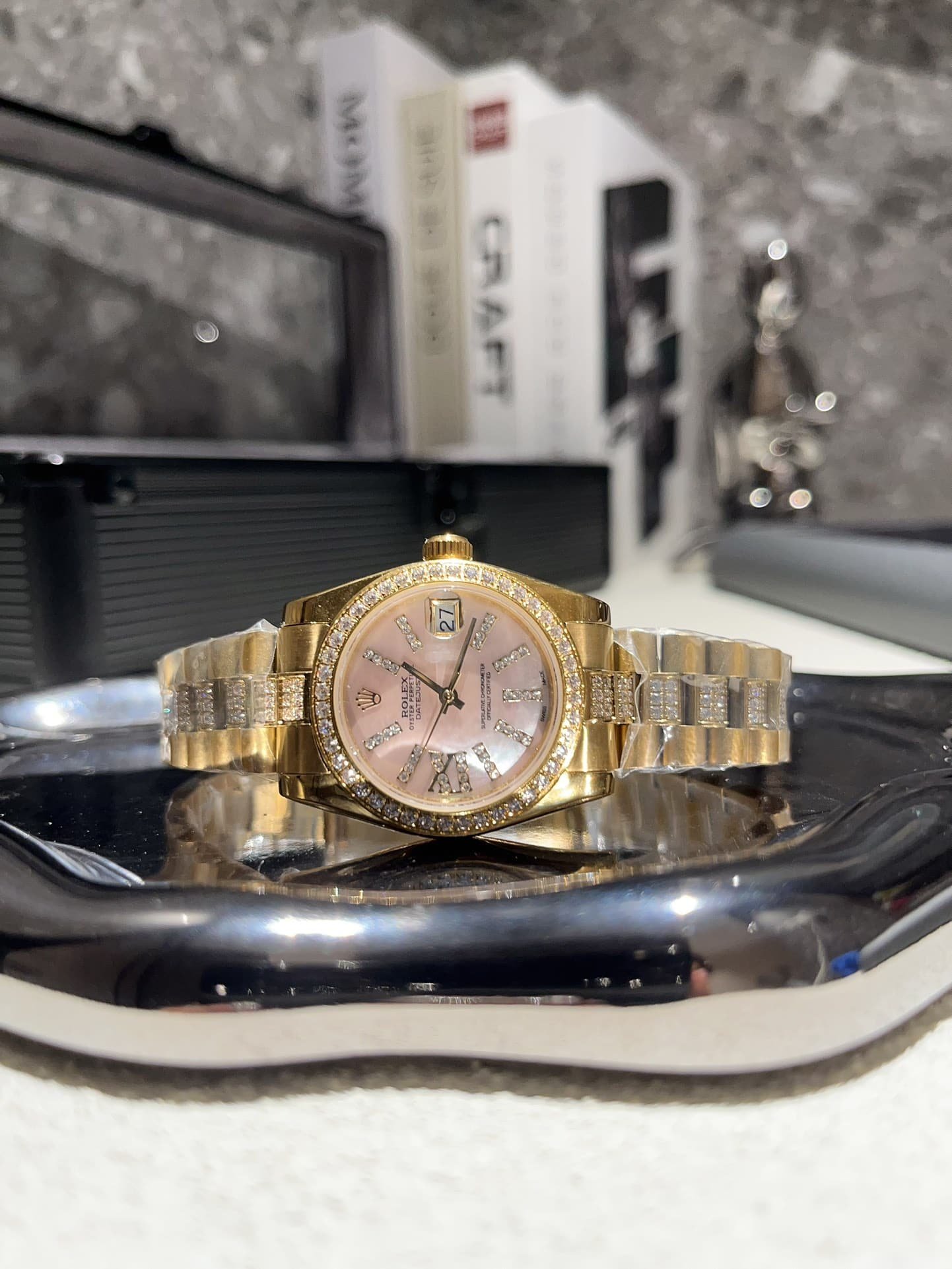 R01ex Datejust D1am0nd In Gold With Pinl Dial 31Mm