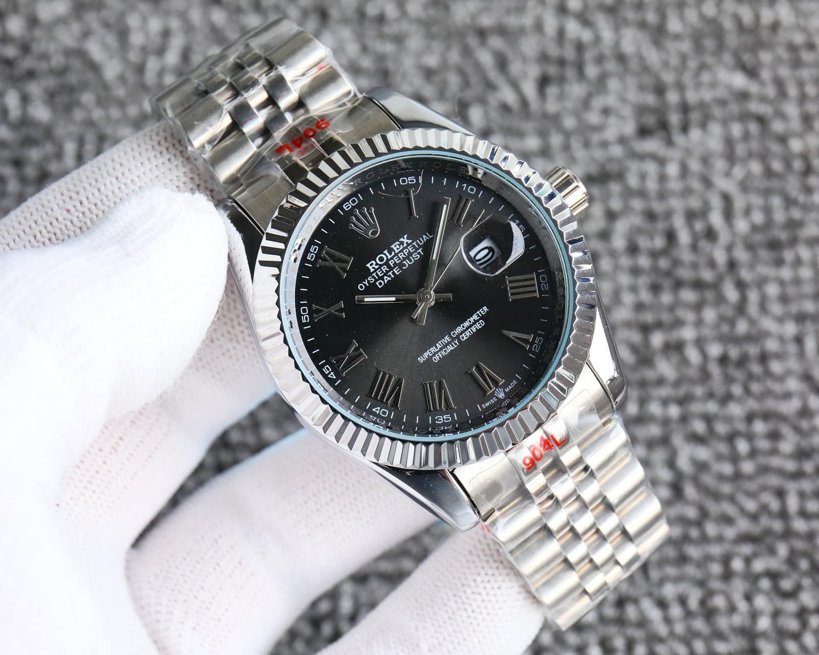 R01ex Datejust Roman Numeral Oystersteel And White Gold In Black 41Mm