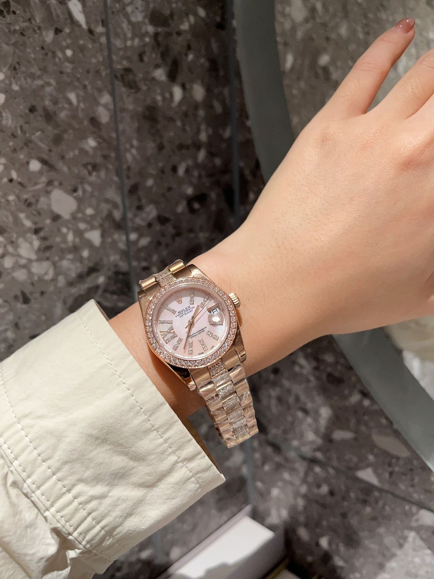 R01ex Datejust D1am0nd In Rose Gold With Pink Dial 31Mm