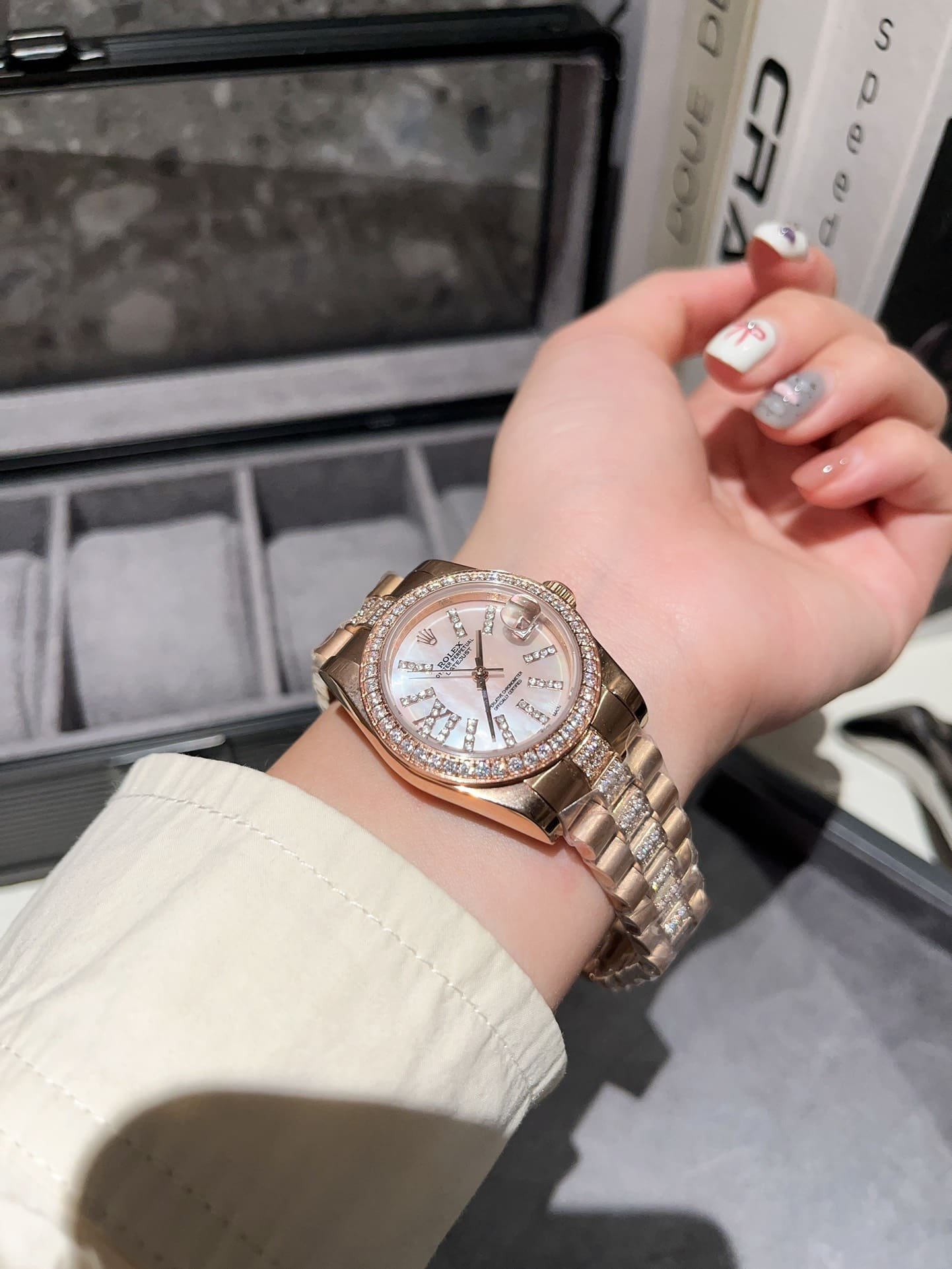 R01ex Datejust D1am0nd In Rose Gold With Pink Dial 31Mm