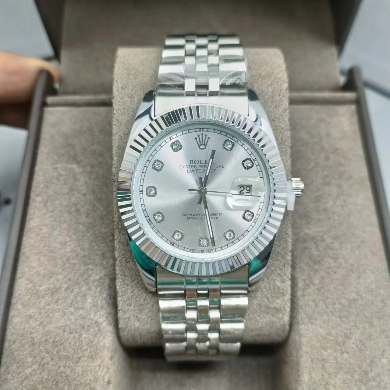 R01ex Datejust Silver Watch 41Mm 126333 0012