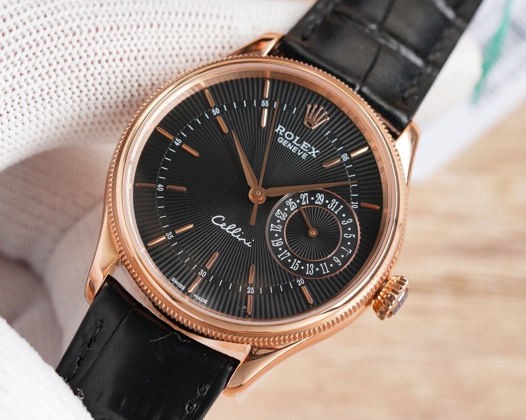 R01ex Cellini Date Black Dial And Everose Gold 39Mm 50515 0011