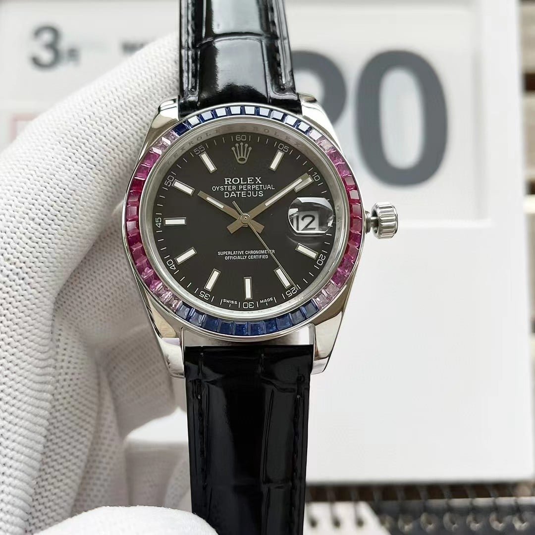 R01ex Oyster Perpetual Datejus Black Dial Ruby Around 40Mm