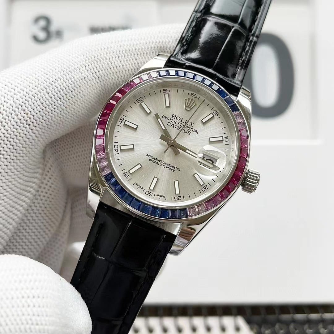 R01ex Oyster Perpetual Datejus White Dial Ruby Around 40Mm
