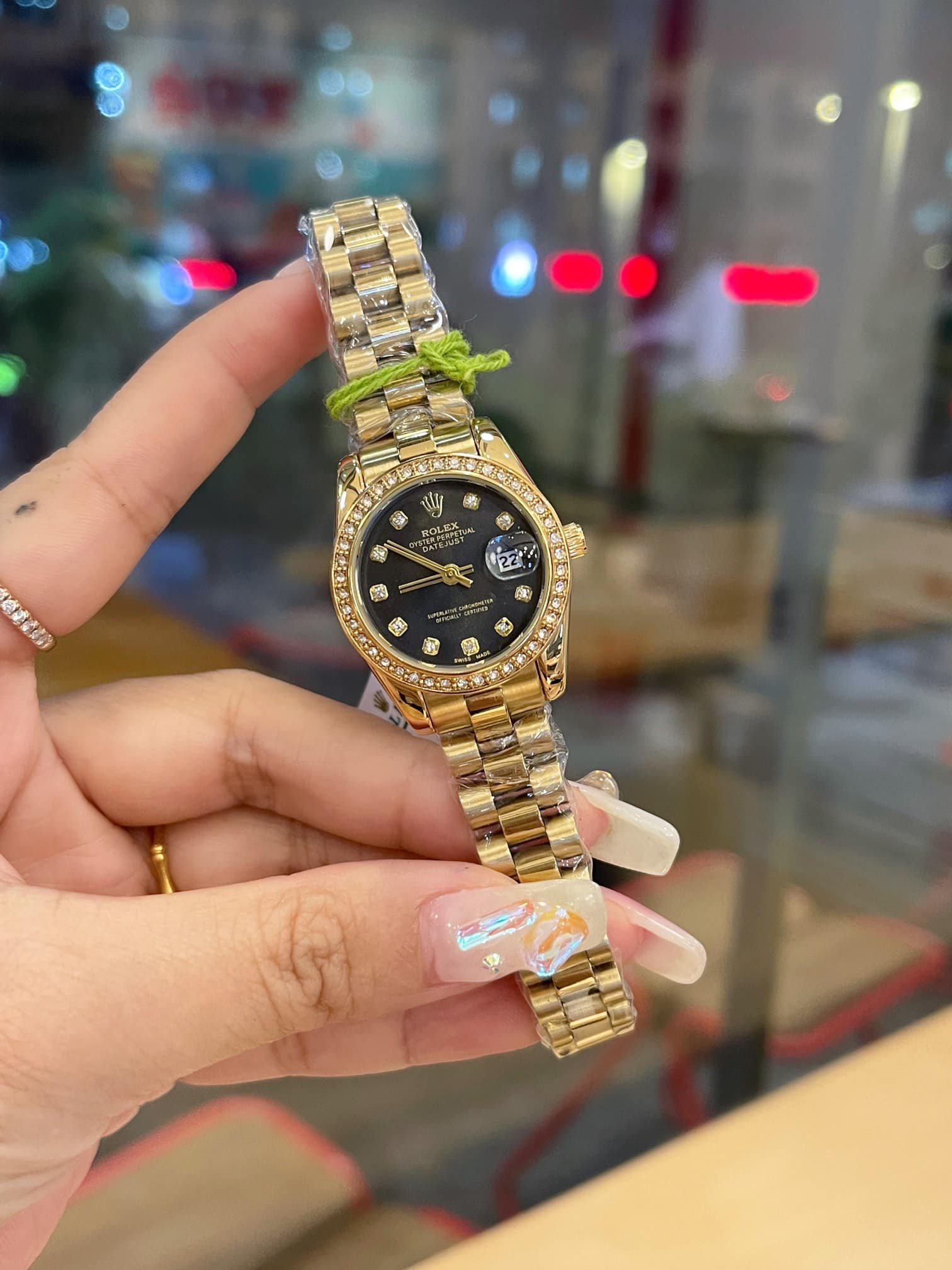 R01ex Lady Datejust 28 D1am0nd Dial 18K Gold In Black 28Mm