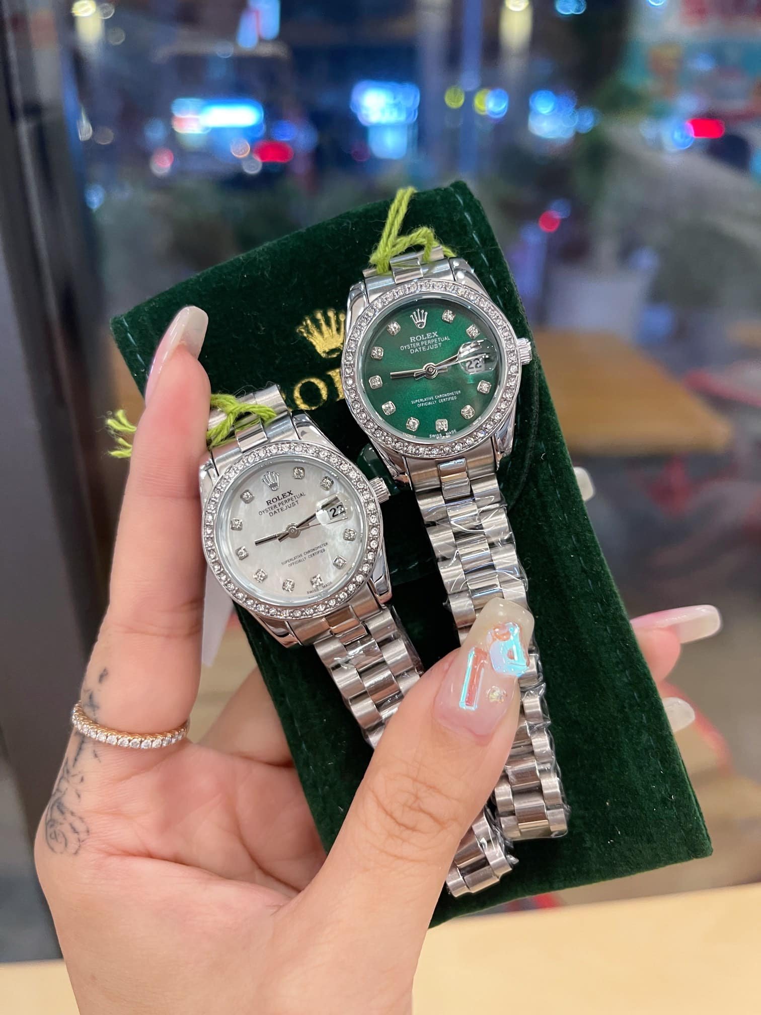 R01ex Lady Datejust 28 Silver Jubilee D1am0nd Dial In Green 31Mm