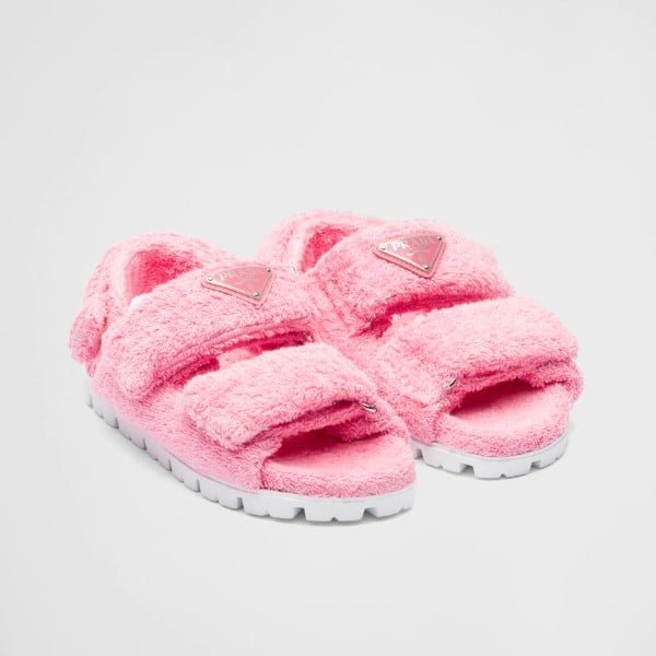 Pra*a Petal Pink Terrycloth Sandals 1X737Mh39F0442Fd020