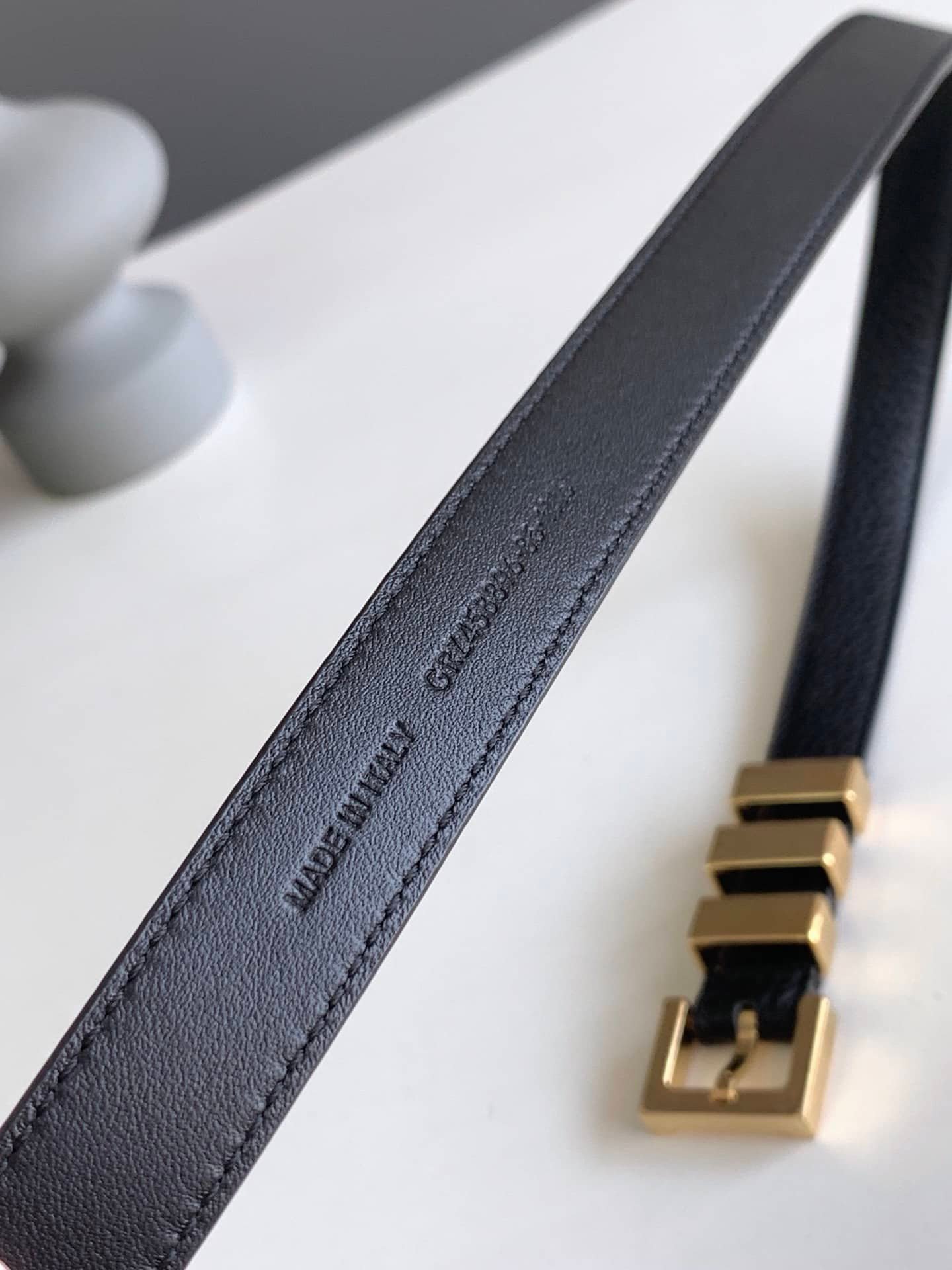 Sa1nt Lau*nt Unisex Brown And Gold Suede Leather Classic 3 Passants Belt 314629 2551