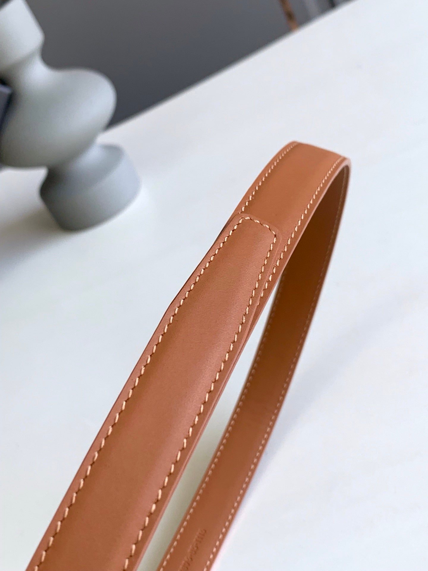 Sa1nt Lau*nt Passants Brown And Gold Belt 3146292551