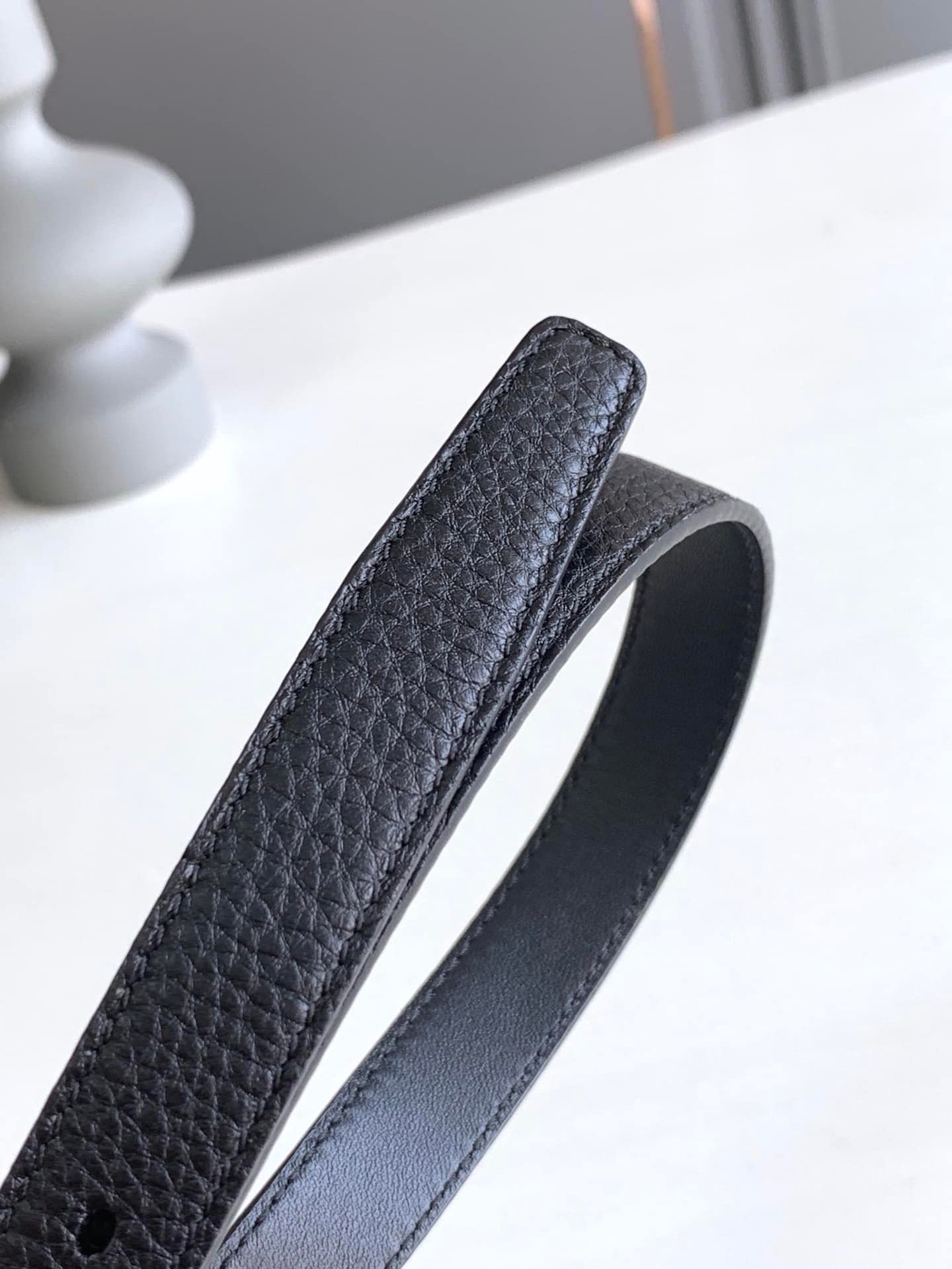 Sa1nt Lau*nt Black 3 Passants Black And Silver Belt 3146292551