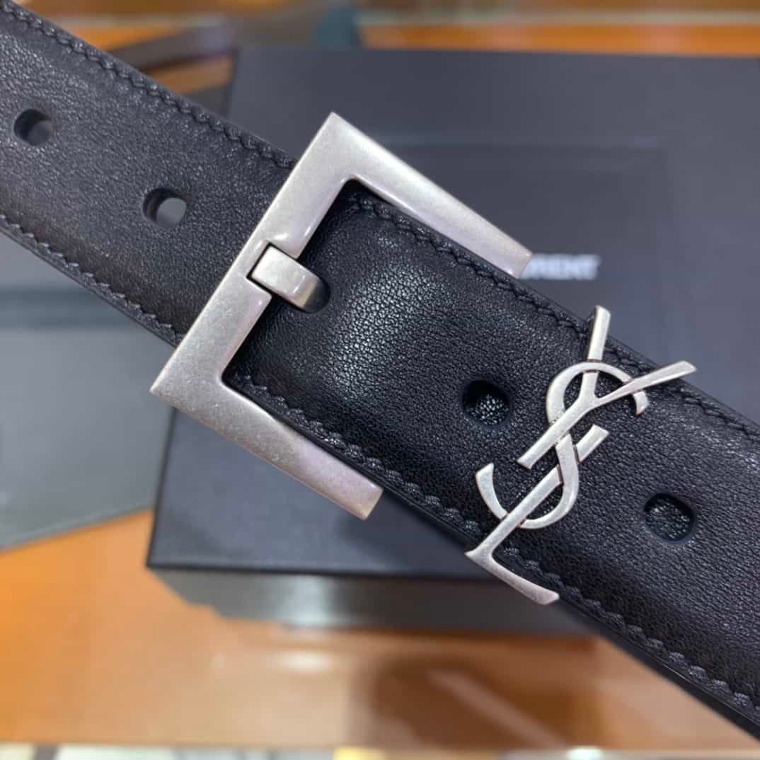 Sa1nt Lau*nt Cassandre Belt With Square Buckle In Smooth Leather 634437Boo0E1000