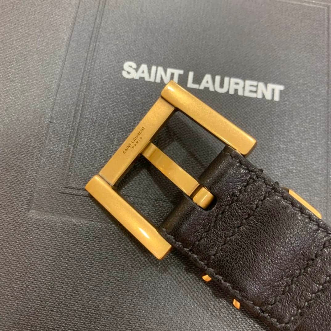 Sa1nt Lau*nt Cassandre Belt With Square Buckle In Smooth Leather 634437Boo0W1000