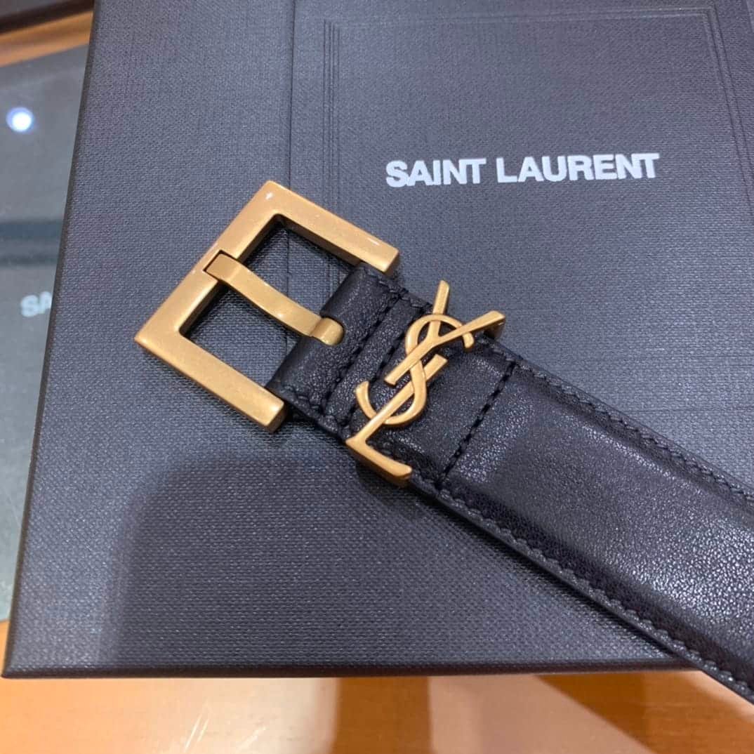 Sa1nt Lau*nt Cassandre Belt With Square Buckle In Smooth Leather 634437Boo0W1000