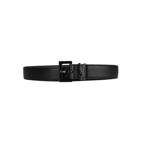 Sa1nt Lau*nt Cassandre Thin Belt With Square Buckle In Shiny Box Sa1nt Lau*nt Leather 554465Boo0U1000