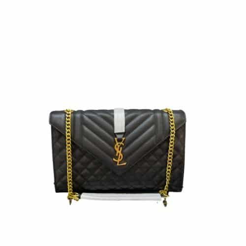Sa1nt Lau*nt Envelope Chain Bag In Mix Matelasse Grain De Poudre Embossed Leather 31Cm
