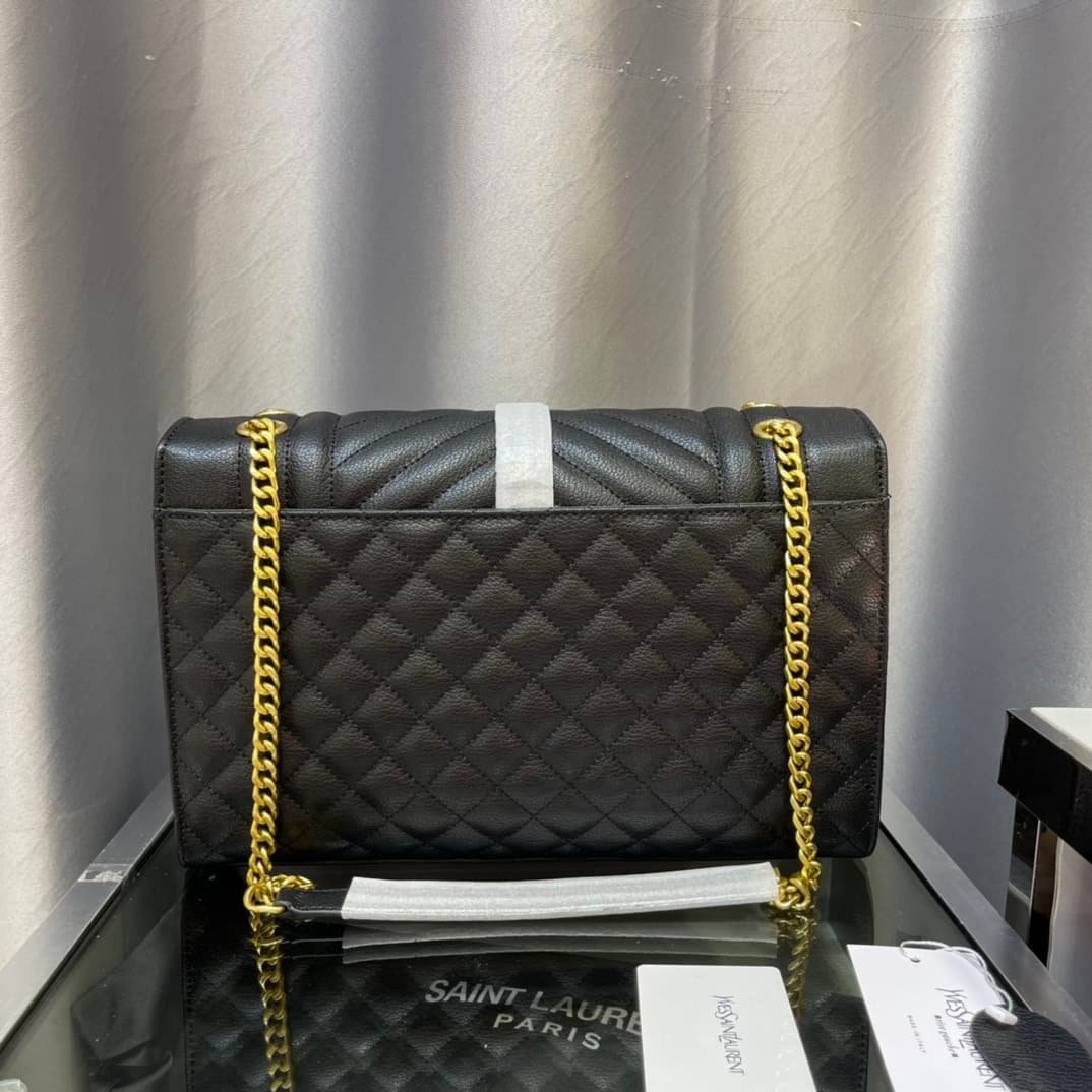 Sa1nt Lau*nt Envelope Chain Bag In Mix Matelasse Grain De Poudre Embossed Leather 31Cm