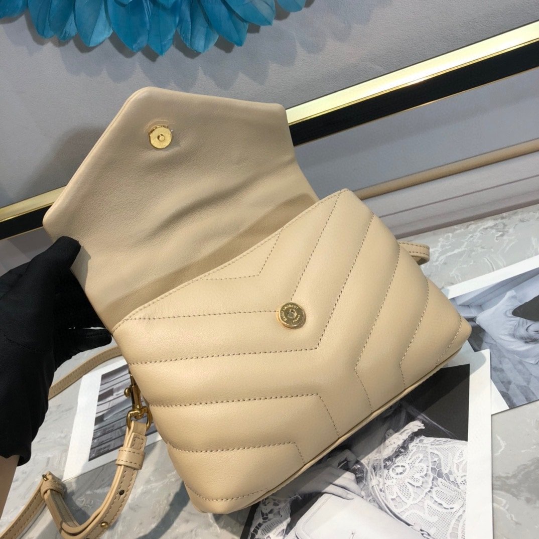 Sa1nt Lau*nt Loulou Toy Strap Bag In Quilted Y Leather Beige 678401Dv7072721