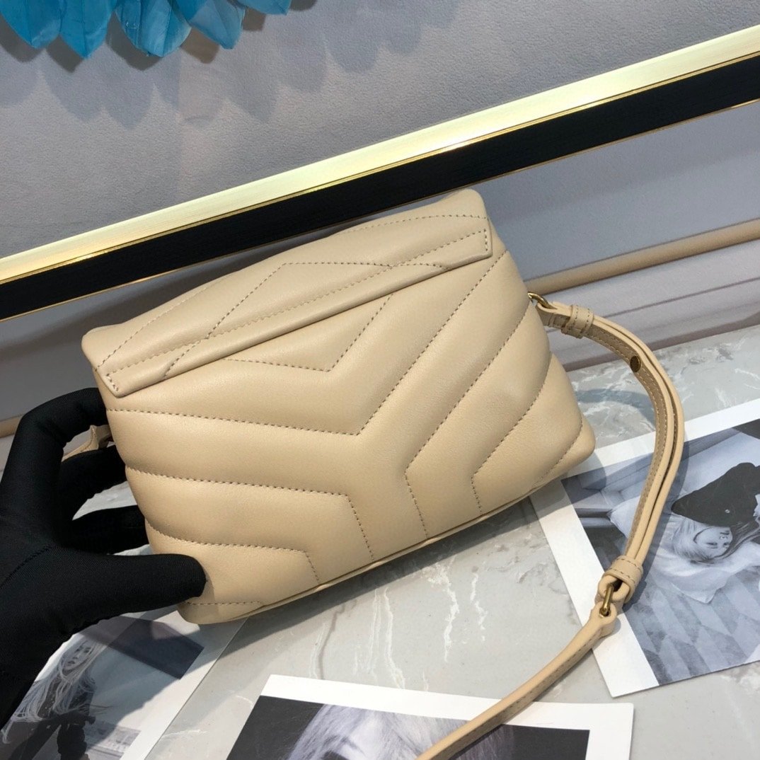 Sa1nt Lau*nt Loulou Toy Strap Bag In Quilted Y Leather Beige 678401Dv7072721