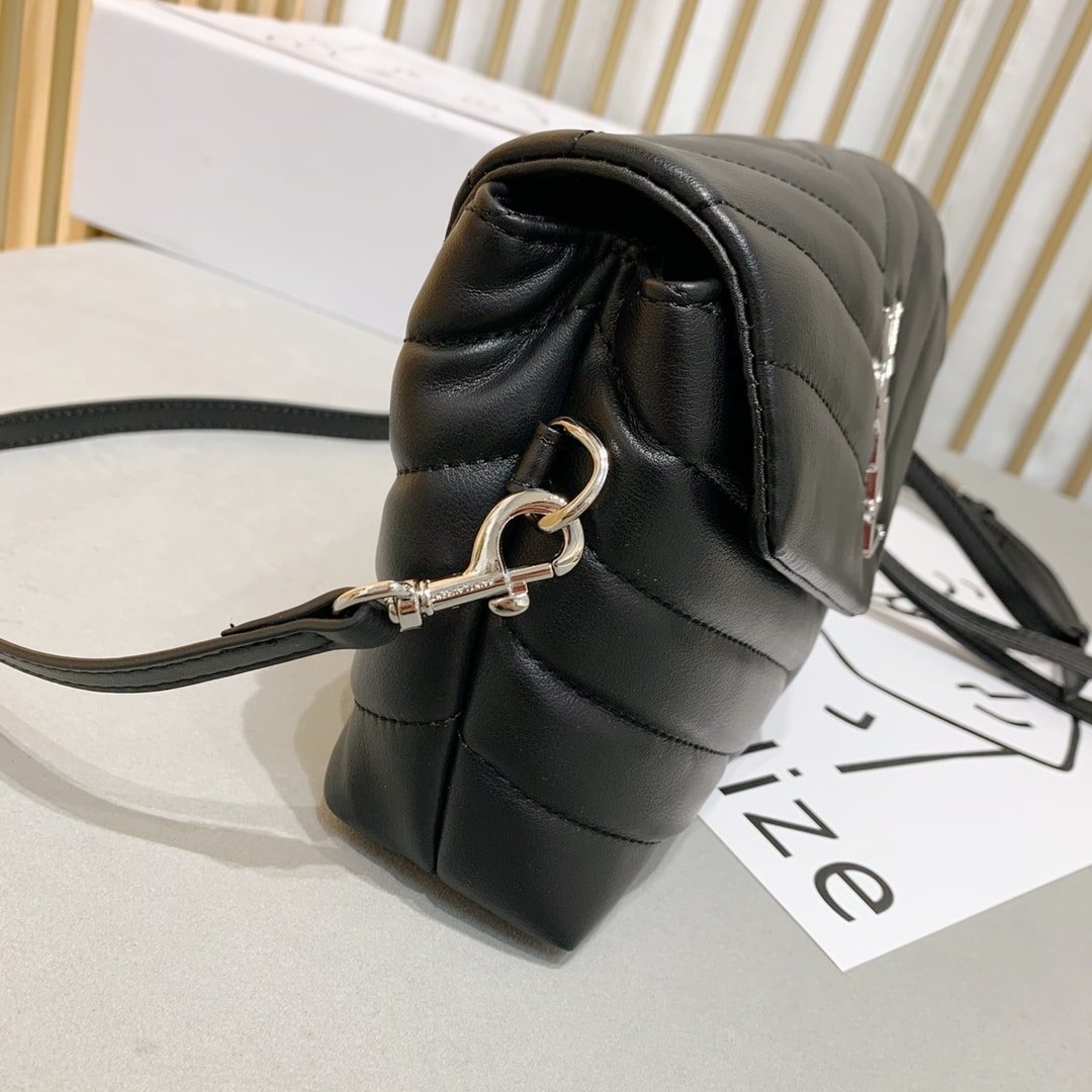 Sa1nt Lau*nt Loulou Toy Strap Bag In Quilted Y Leather Black 678401Dv7061000