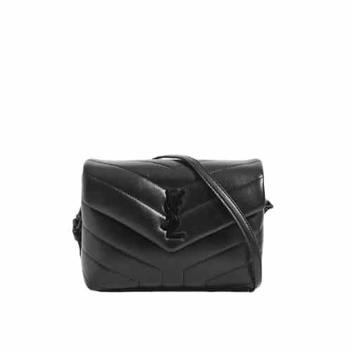 Sa1nt Lau*nt Loulou Toy Strap Bag In Quilted Y Leather With Black Hardware