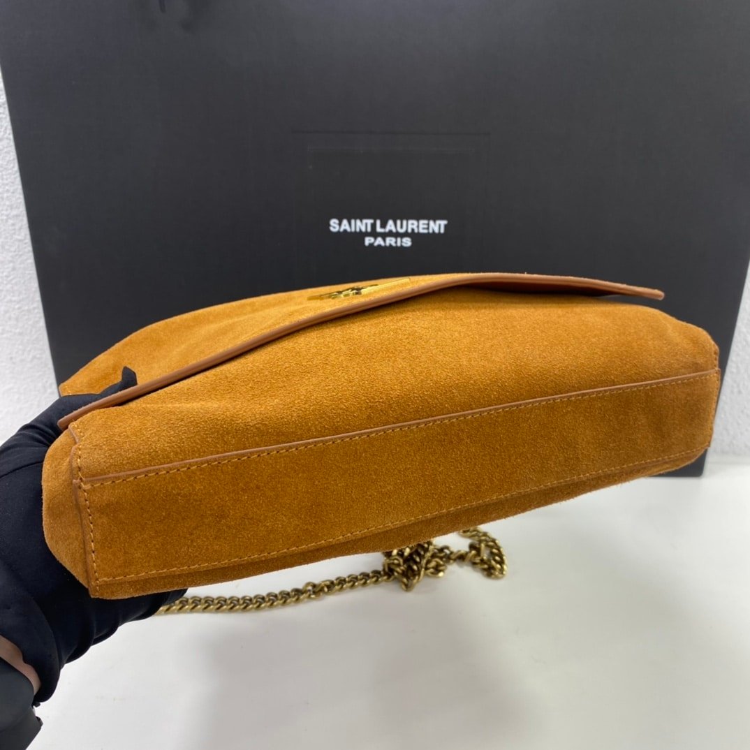 Sa1nt Lau*nt Kate Medium Reversible Chain Bag In Suede And Smooth Leather Tan
