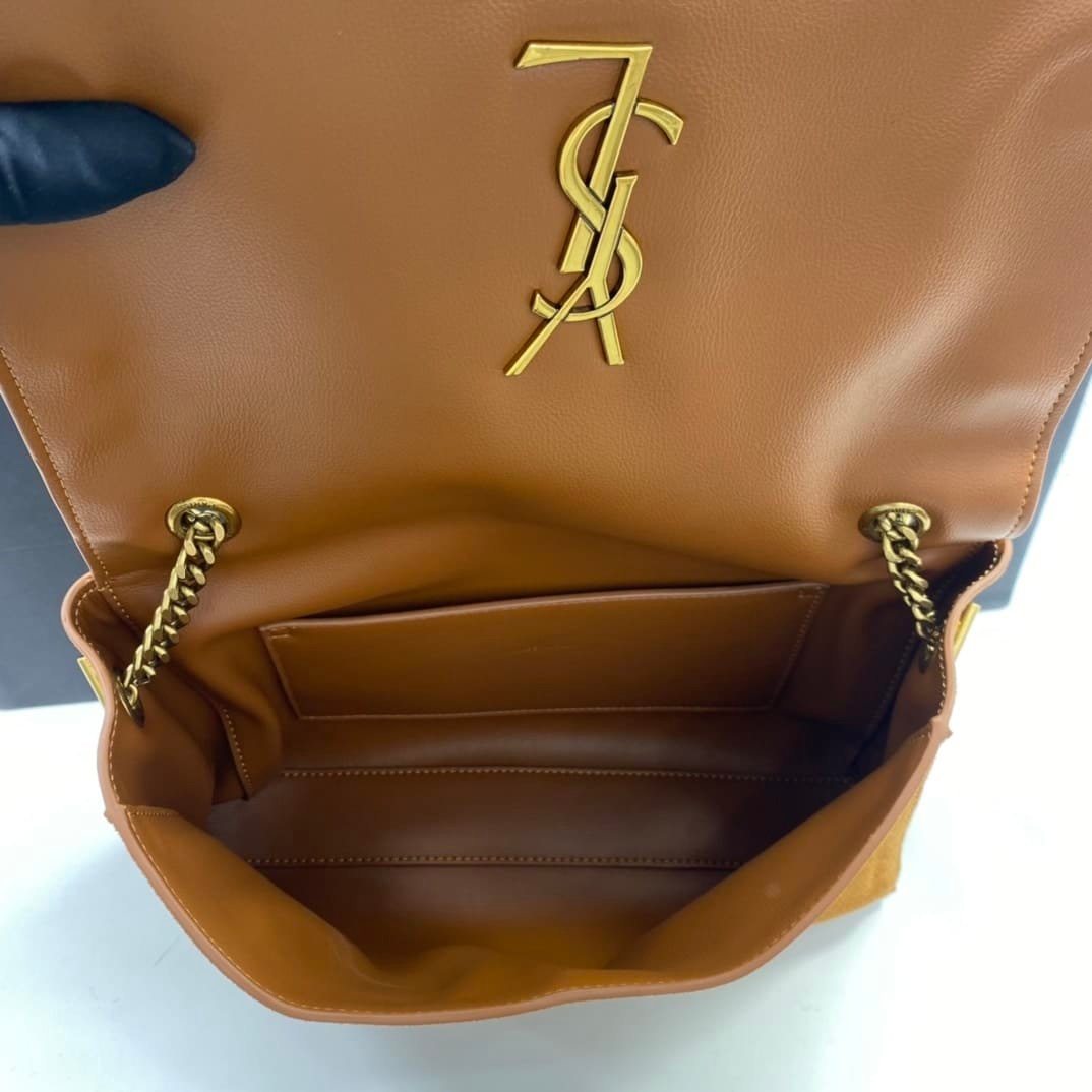 Sa1nt Lau*nt Kate Medium Reversible Chain Bag In Suede And Smooth Leather Tan
