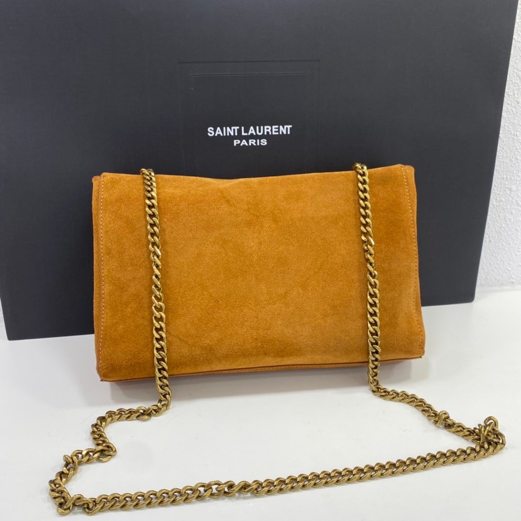 Sa1nt Lau*nt Kate Medium Reversible Chain Bag In Suede And Smooth Leather Tan