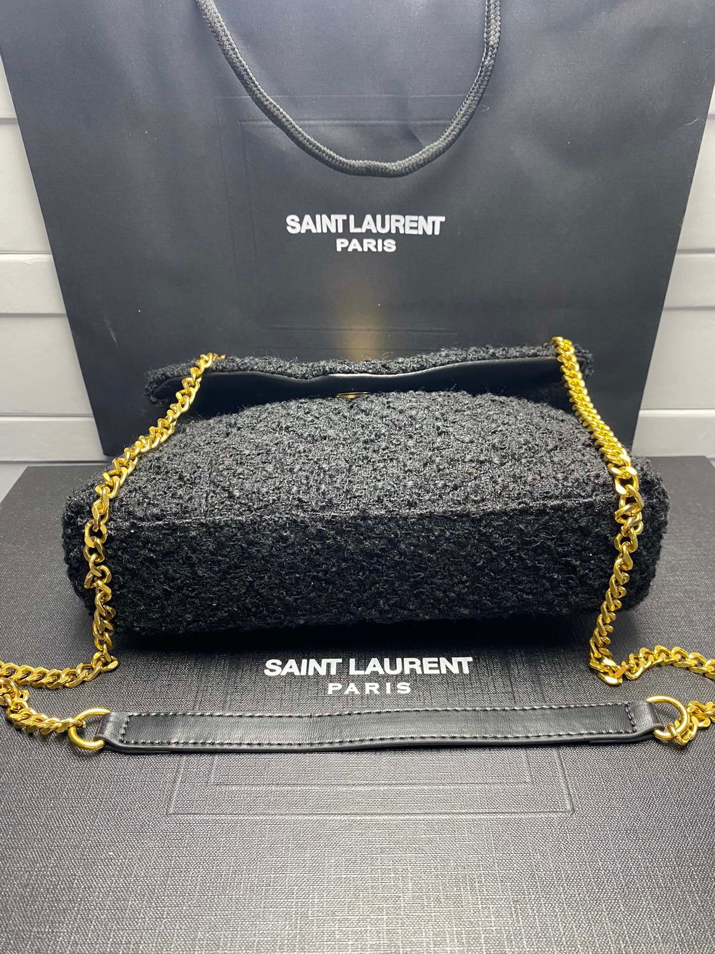 Sa1nt Lau*nt Small Loulou Boucle Bag Black 23Cm