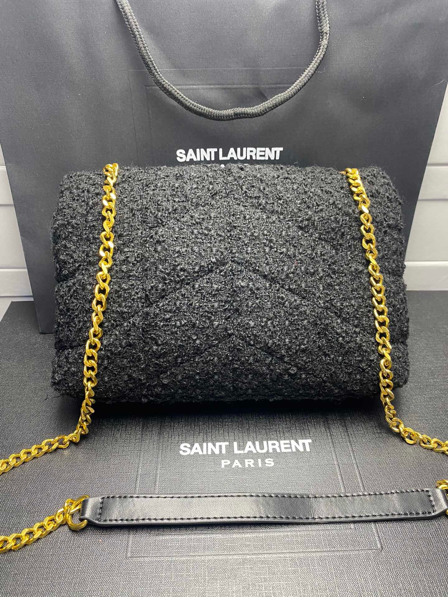 Sa1nt Lau*nt Small Loulou Boucle Bag Black 23Cm