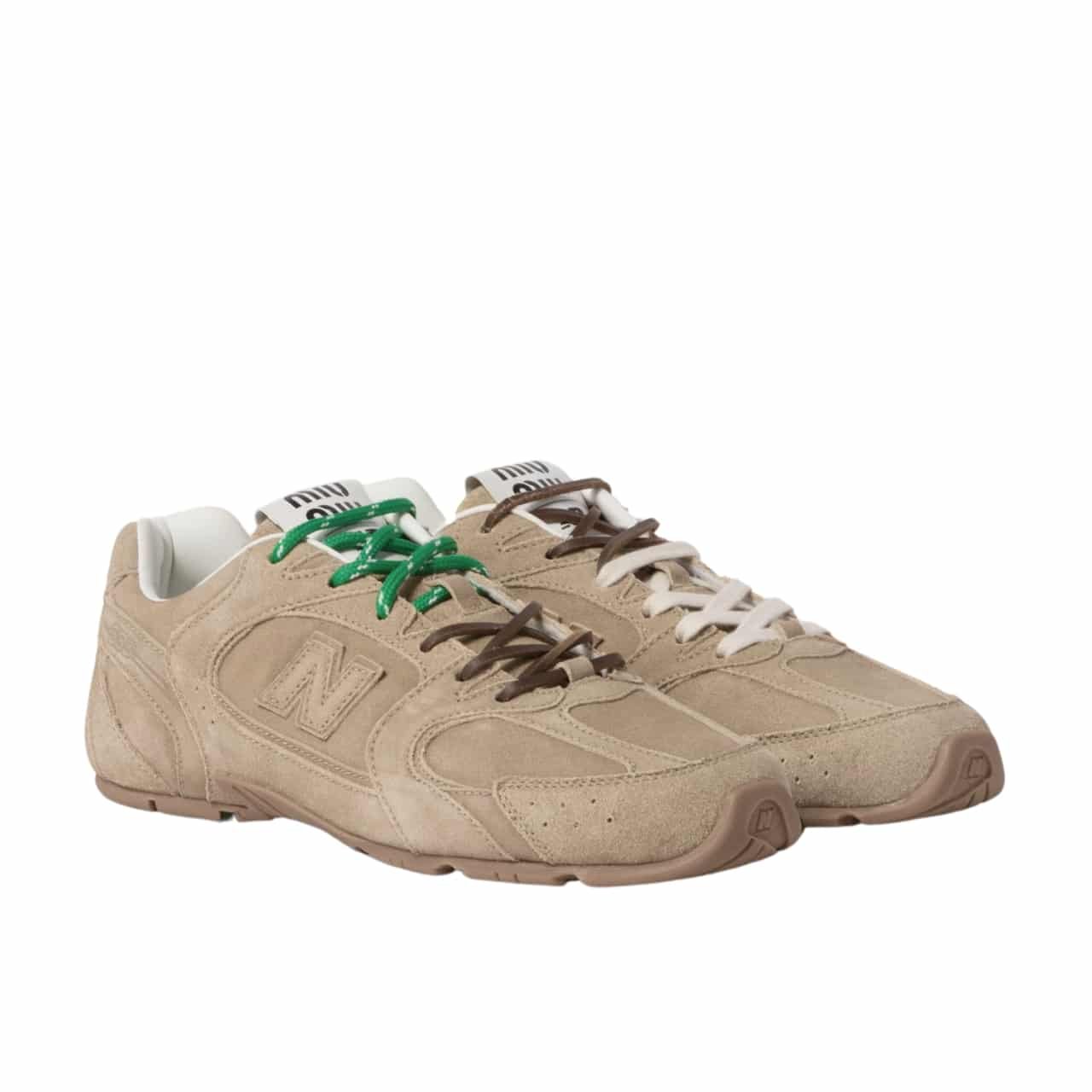 Miu Miu X New Balance 530 Sl Suede Sneaker Ecru 5E165E Z5O F0379 F D005