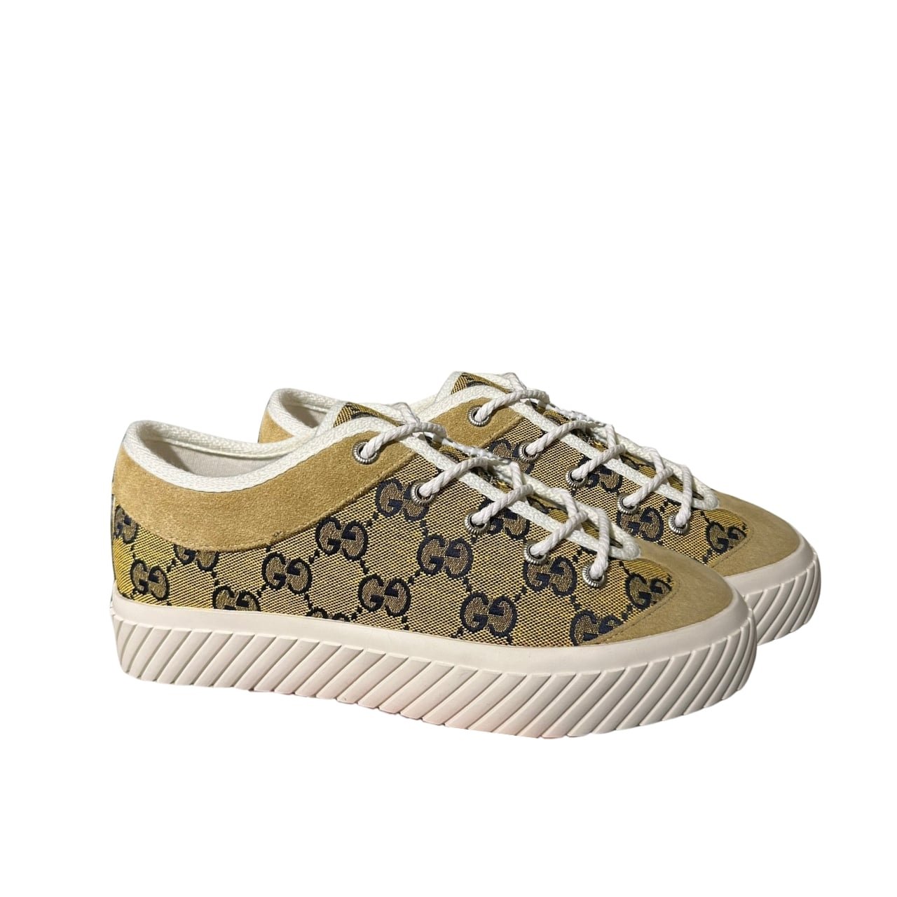 Gvc*1 Gg Sneaker Beige Ebony 738992 Fabqa 9796