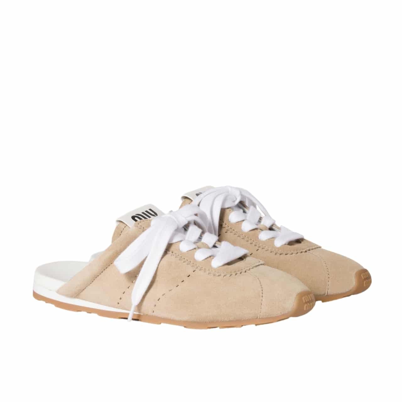 M1um1u Plume Suede Mules Desert Beige 5E467E 054 F0F24 F 005