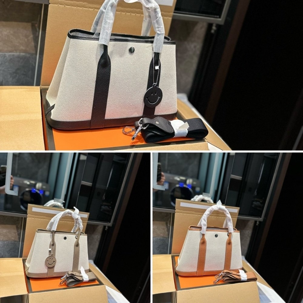 H**me5 Garden Party 30 Handbag Canvas Orange 30Cm