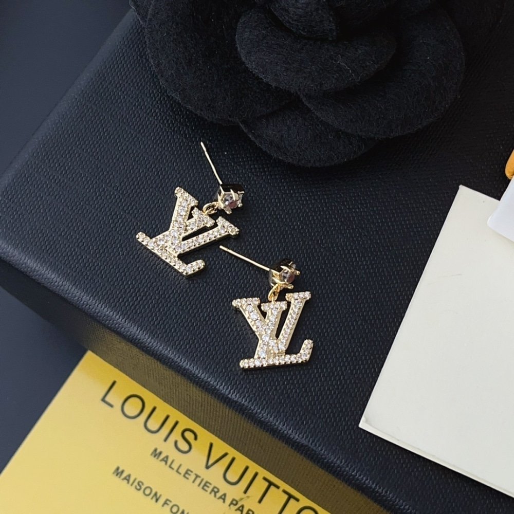 L0vis Vvtt0n Lady Lv Earrings Gold Tone M01844