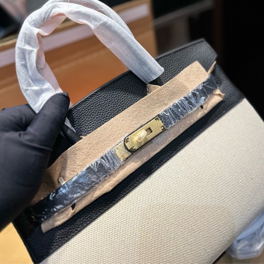H**me5 Birkin 25 Toile H Black 25Cm