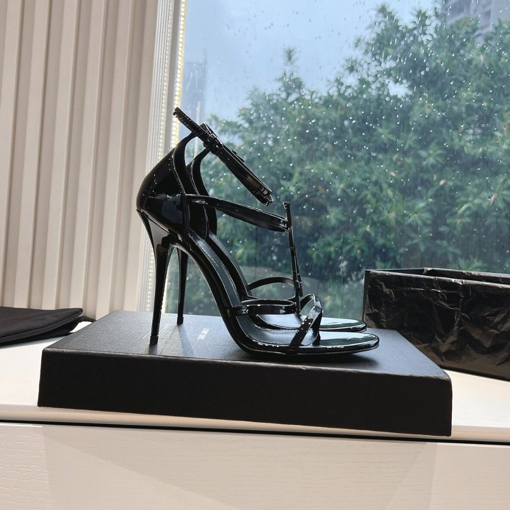 Sa1nt Lau*nt Cassandra Sandals In All Black 6301090Npvv1000